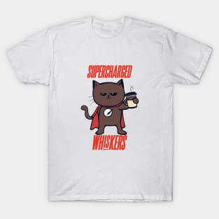 Supercharged Whiskers | Super Cat with Cup T-Shirt